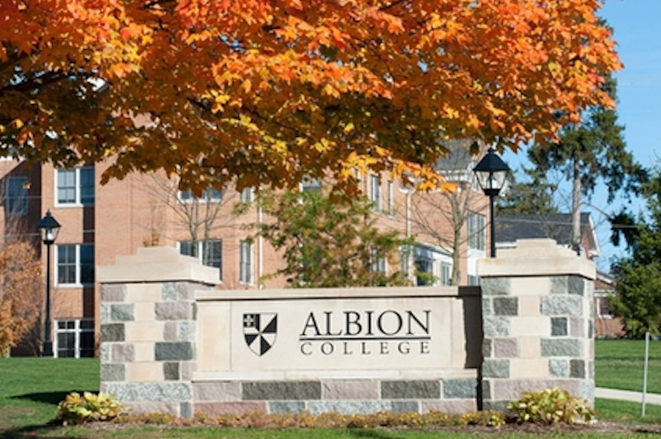 Albion College sign