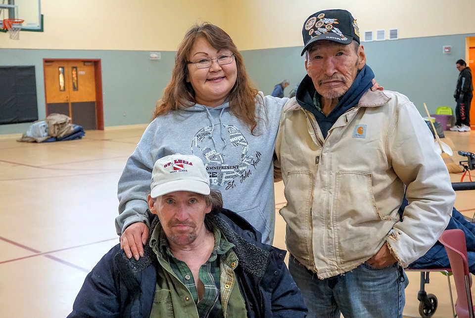 Three Alaska residents who sought refuge in a United Methodist Church after the recent earthquake.