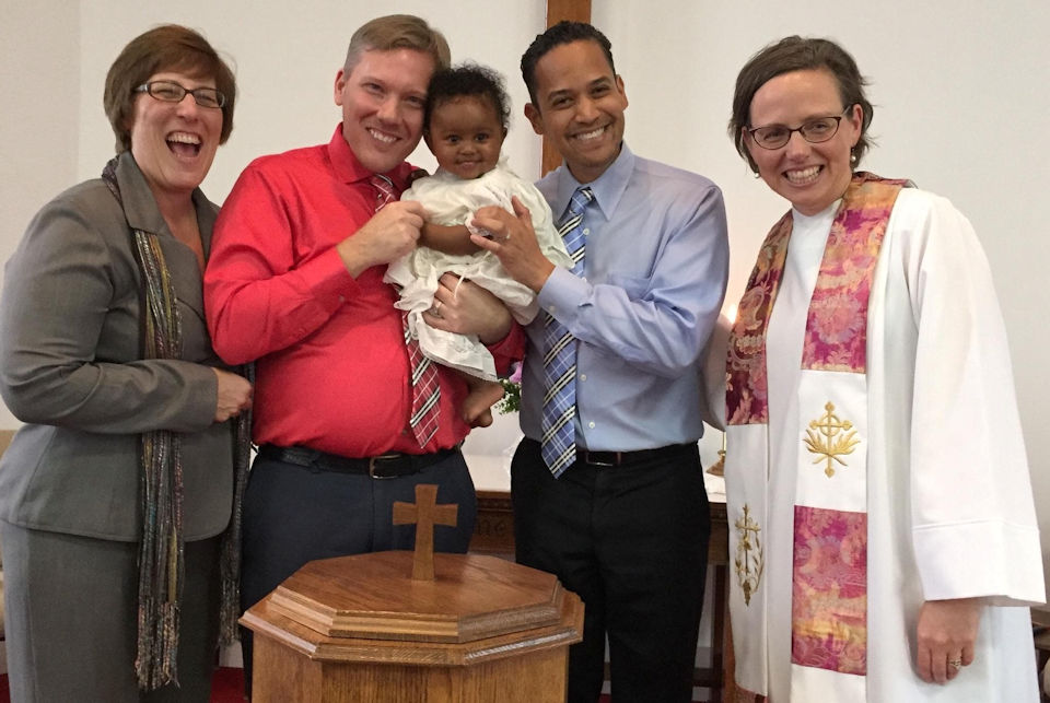 Baptism officiated by Lisa Batten and Alice Townley