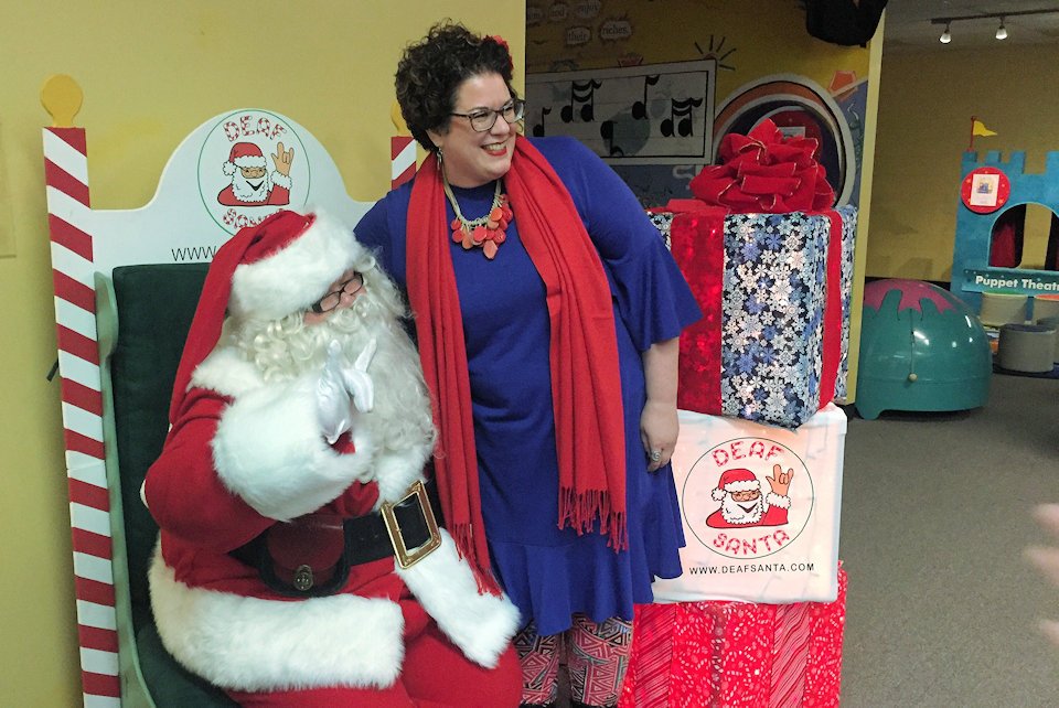 Rev. Christy Miller-Black with Deaf Santa