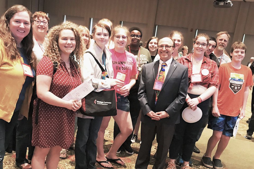 Bishop Bard spends time with youth at Annual Conference