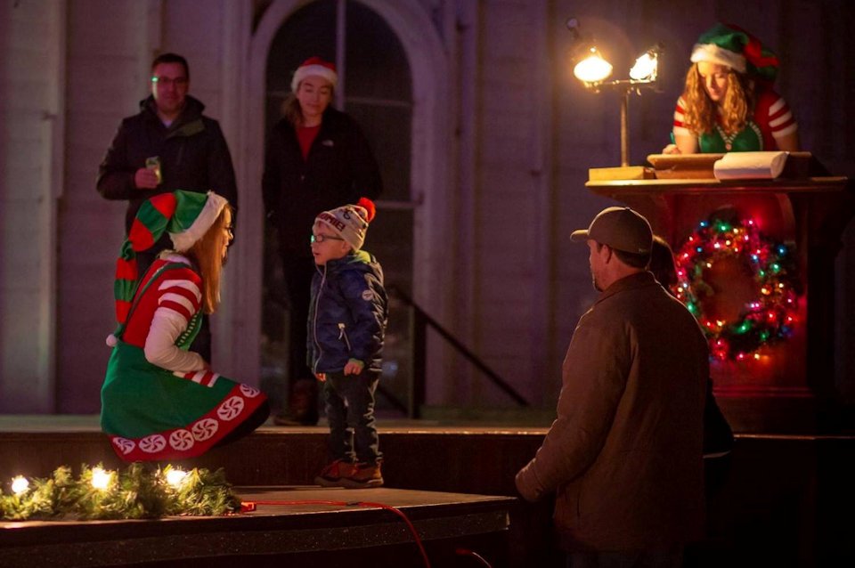 Families visit Santa at Crystal Springs Camp