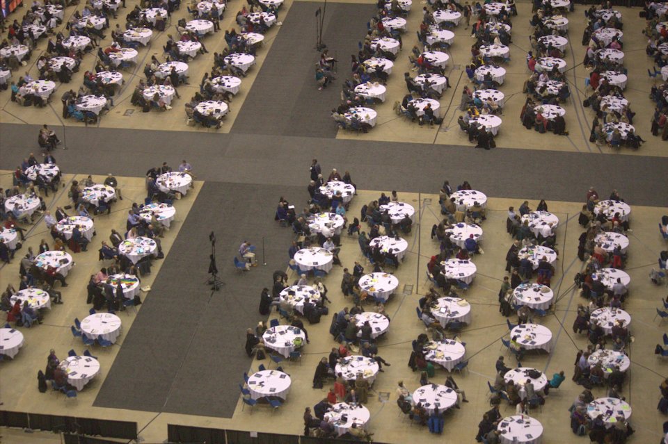 Birdseye view of plenary floor