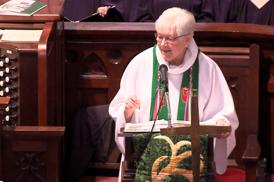 Bishop Sharon Z. Rader speaks at the Memorial Service for Bishop Judith Craig.