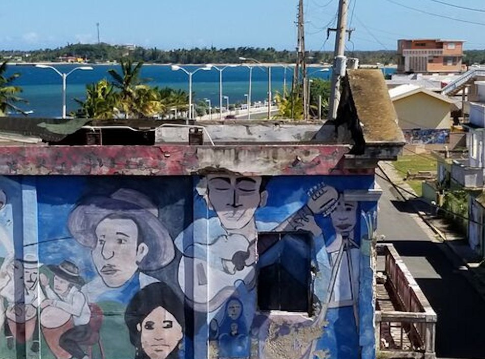 Murals on the wall in Arecibo, Puerto Rico 