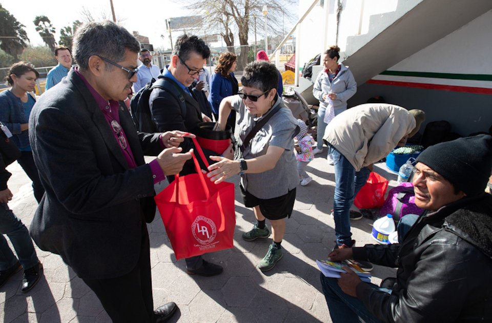 Supplies delivered to migrants. 