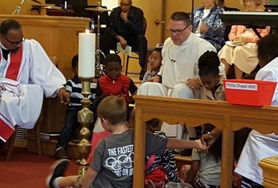 Children with the pastors