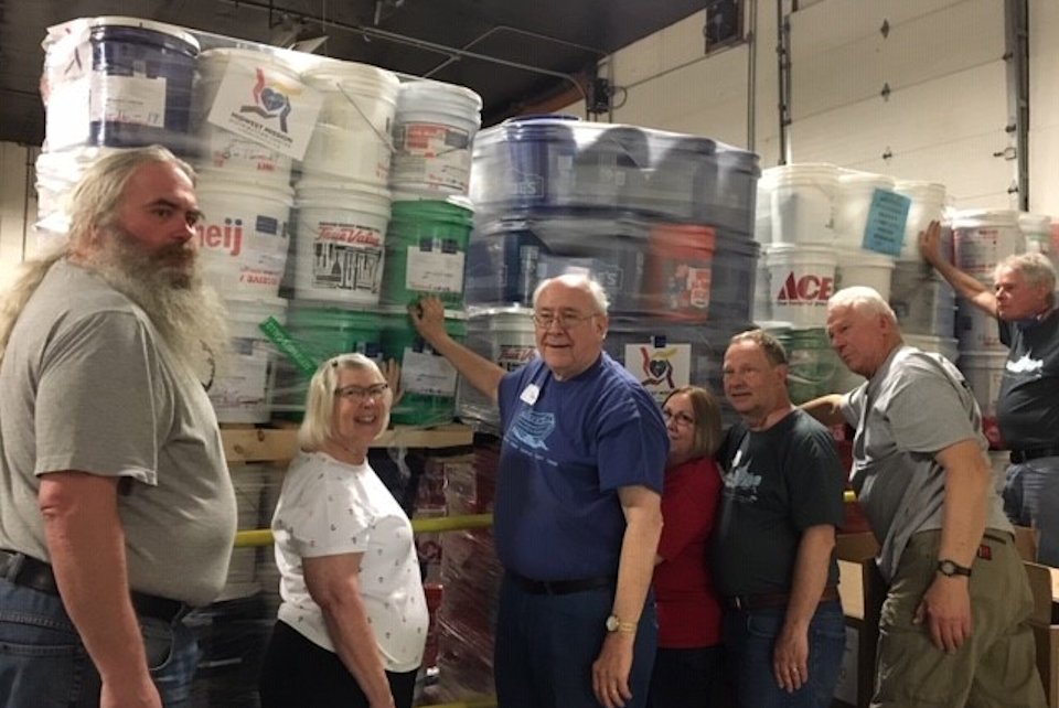 Relief supplies in UMCOR warehouse