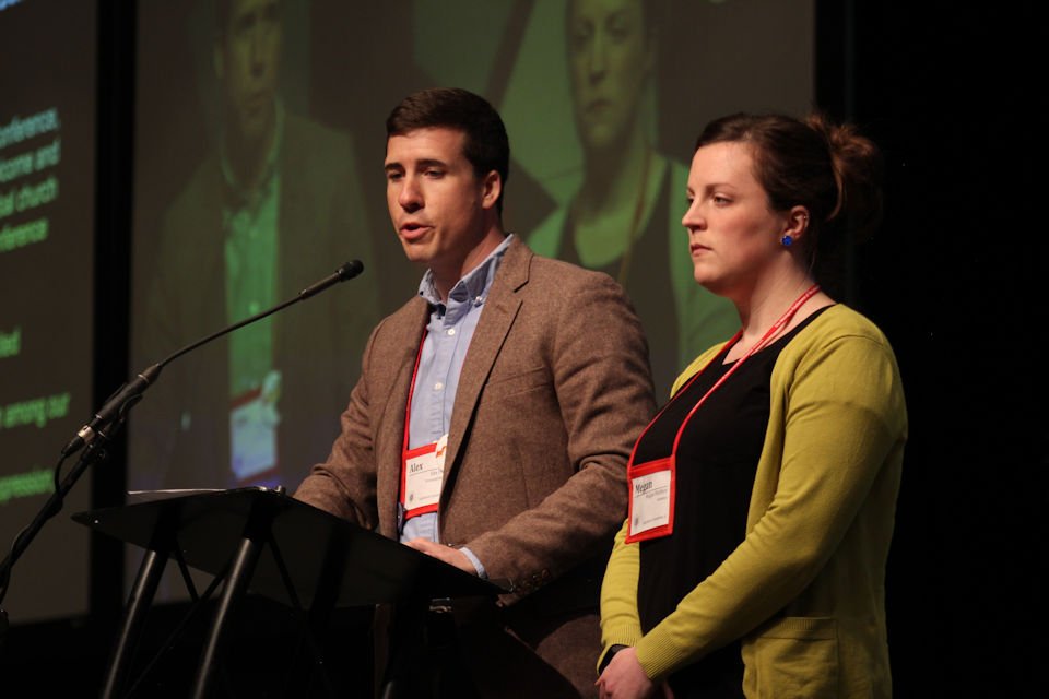 Two young adults present resolution on inclusion