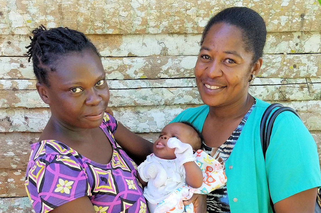 Women and infant in Haiti