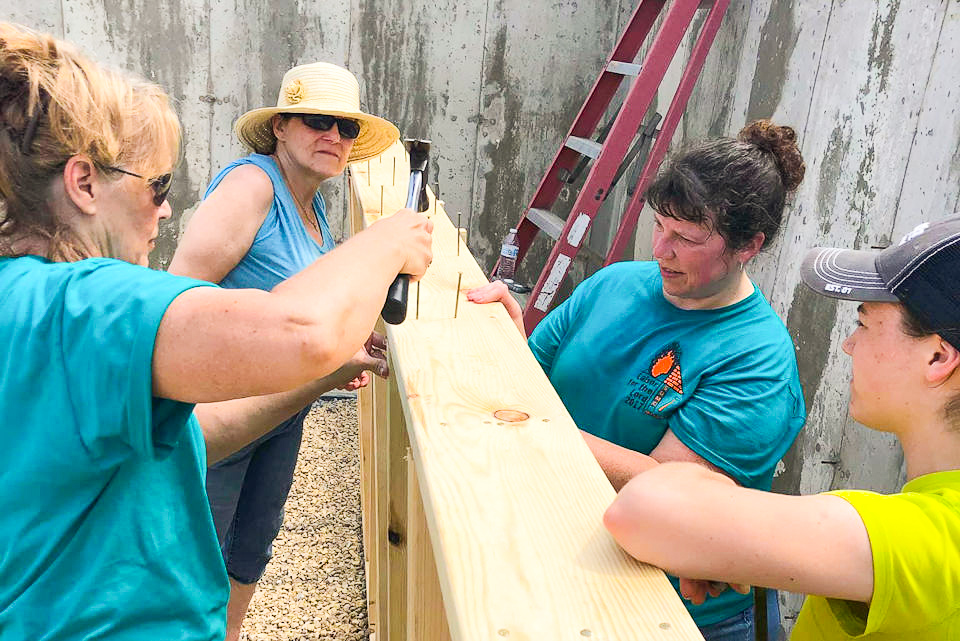 Volunteers at a Wisconsin work site