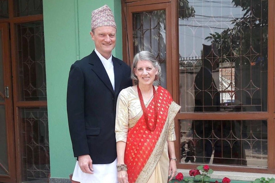 Dr. Lester and Deborah Dornon arrive in Michigan from Nepal.
