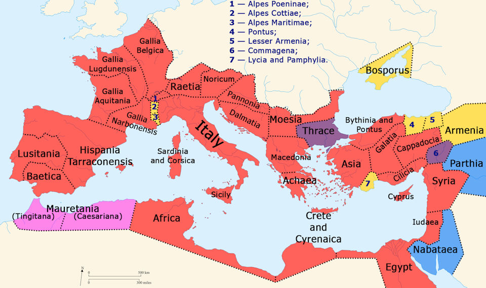 Roman Empire map 30 CE