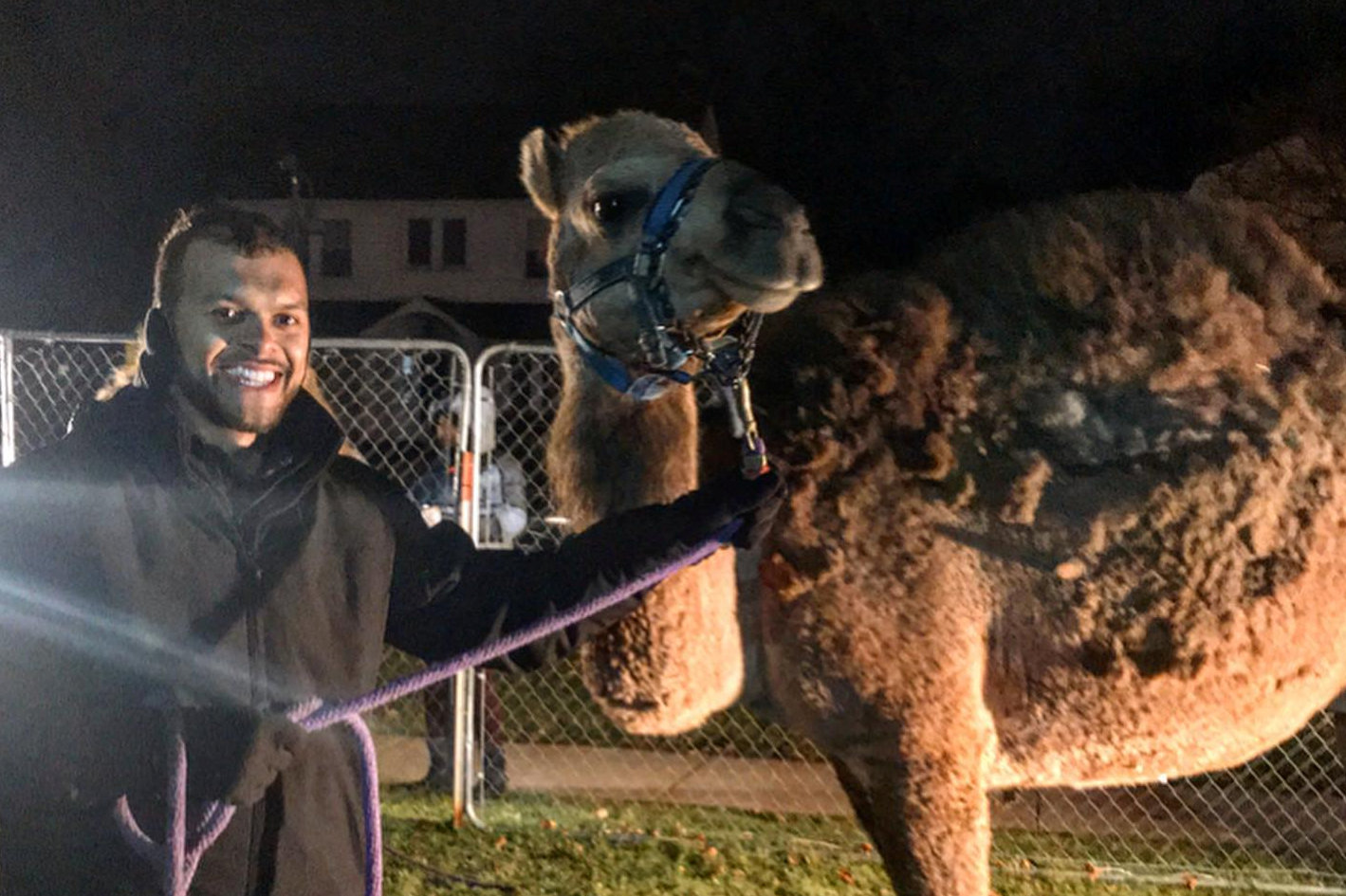 Michigan missionaries include Asti White here with camel