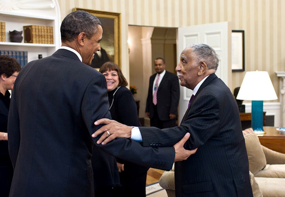 Civil rights leader Lowery with Obama
