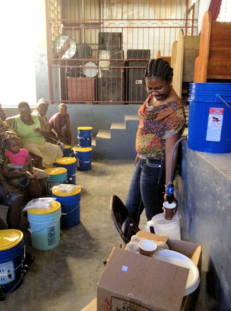 Covenant Partners work with water filtration in Jeremie, Haiti