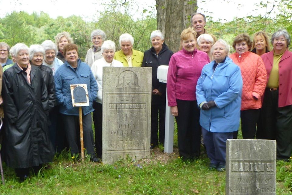 Michigan History. Grave of missionary to China, Judson Collins.