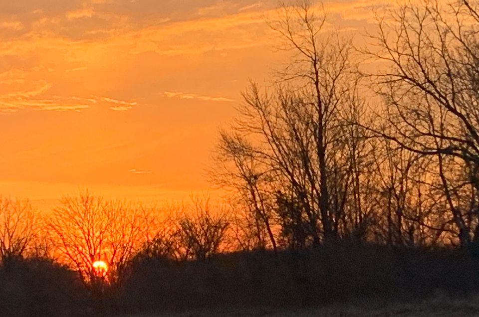 Sunrise through the window