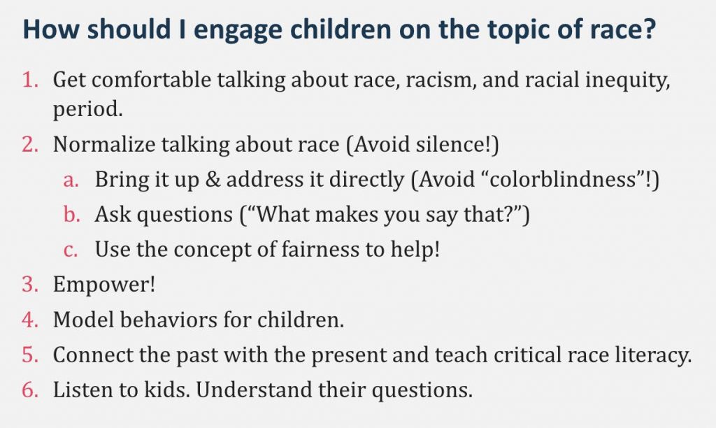 how to engage children in conversation about race