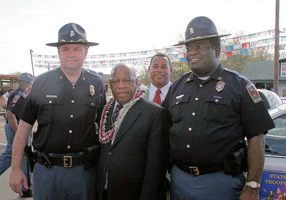 John Lewis with troopers