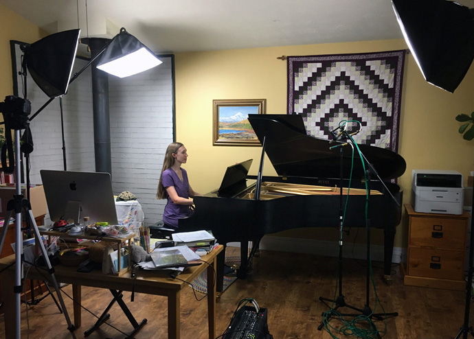 Woman at piano