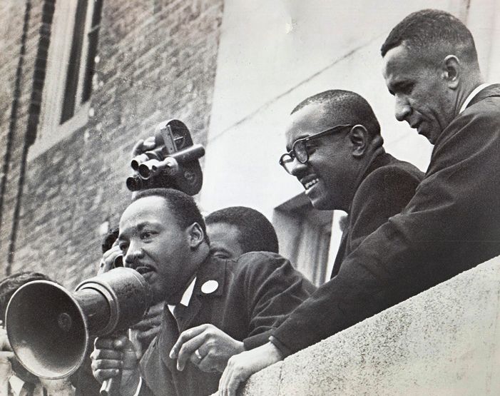 Civil Rights leaders on balcony