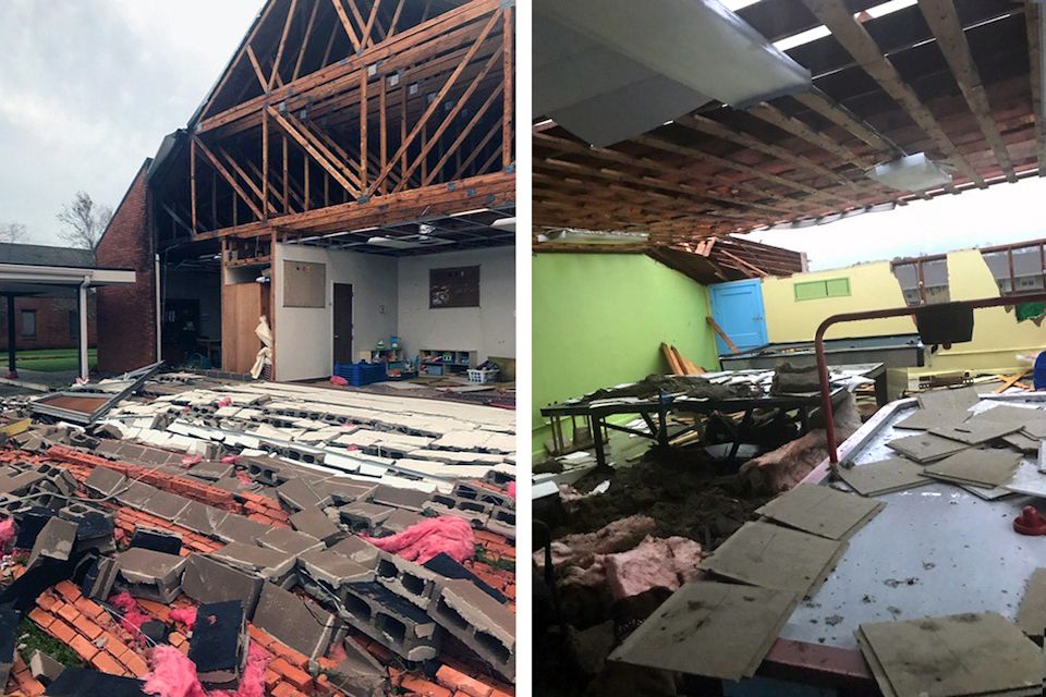 Hurricane Laura damage to University UMC in Lake Charles