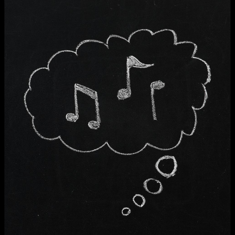thought bubble with music notes