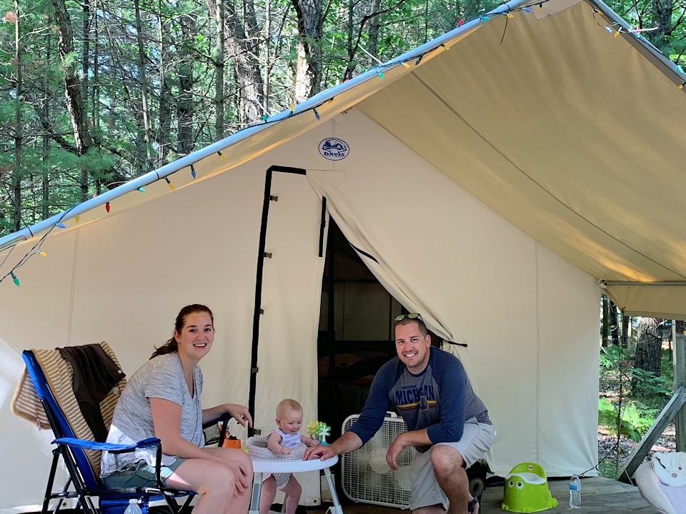 Platform Tent Lake Michigan Camp