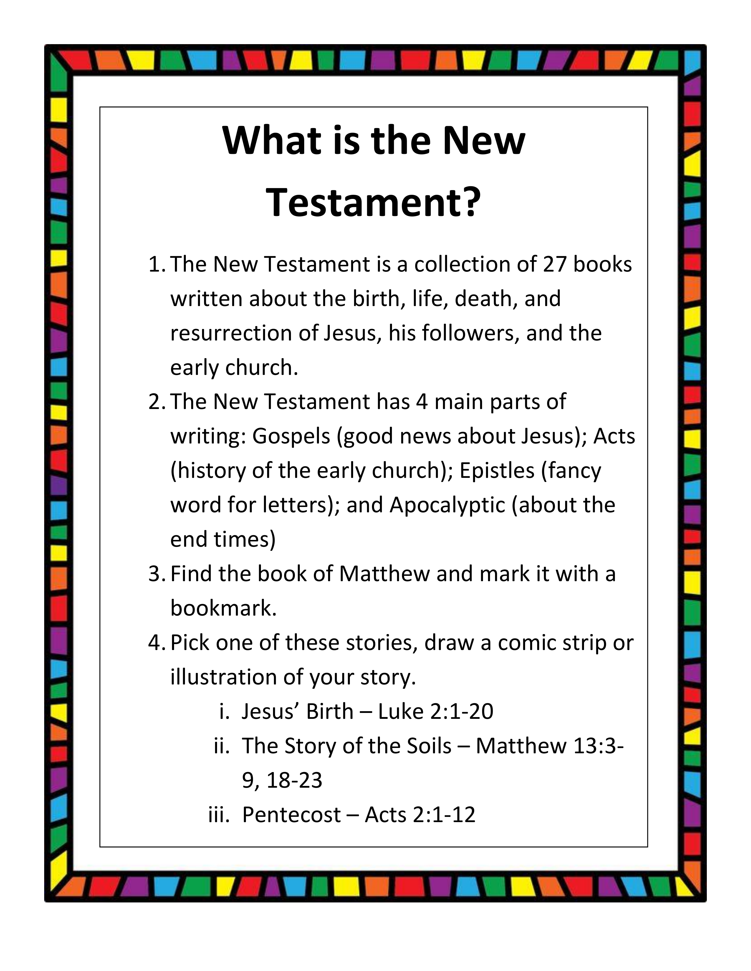 Information for Kids about the New Testament