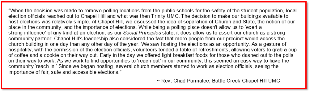 Churches facilitate voting
