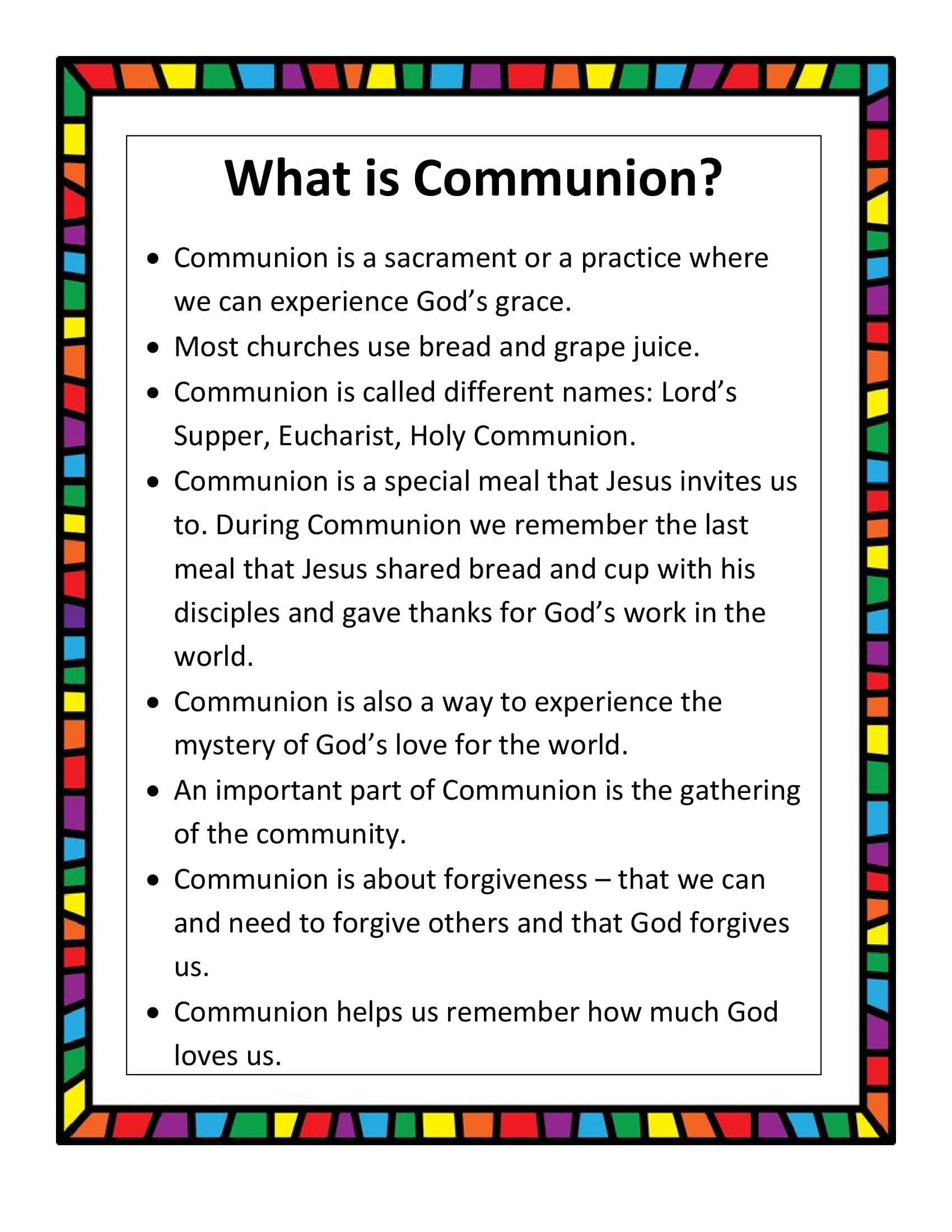 What is Communion text 