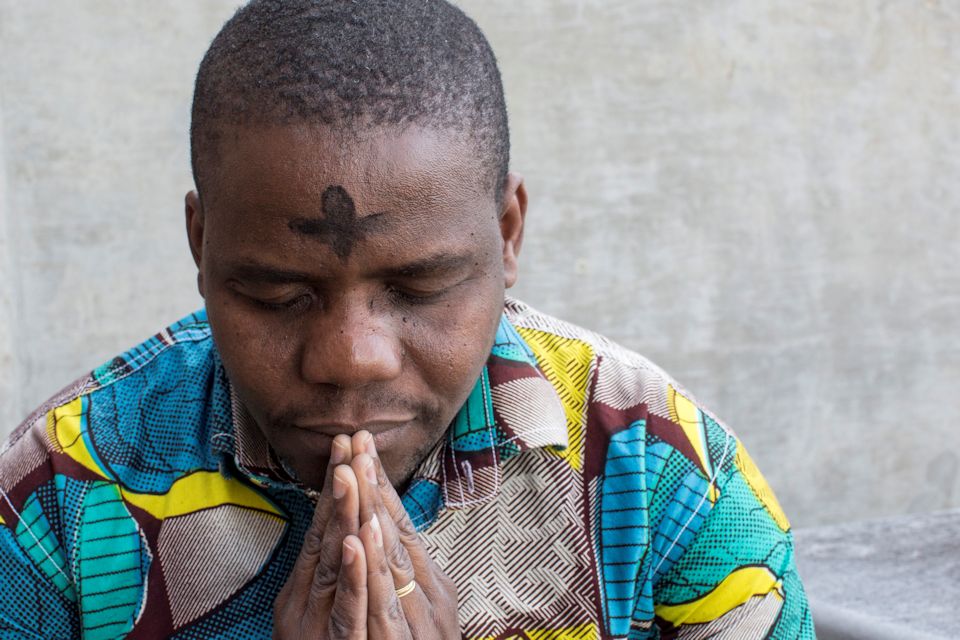 Ash Wednesday finds man at prayer