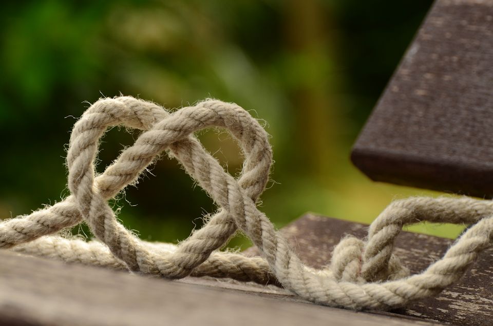 Strands of rope holding together