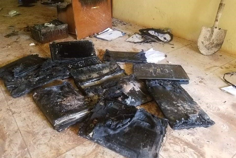 Laptops destroyed in fire in Mizak Haiti