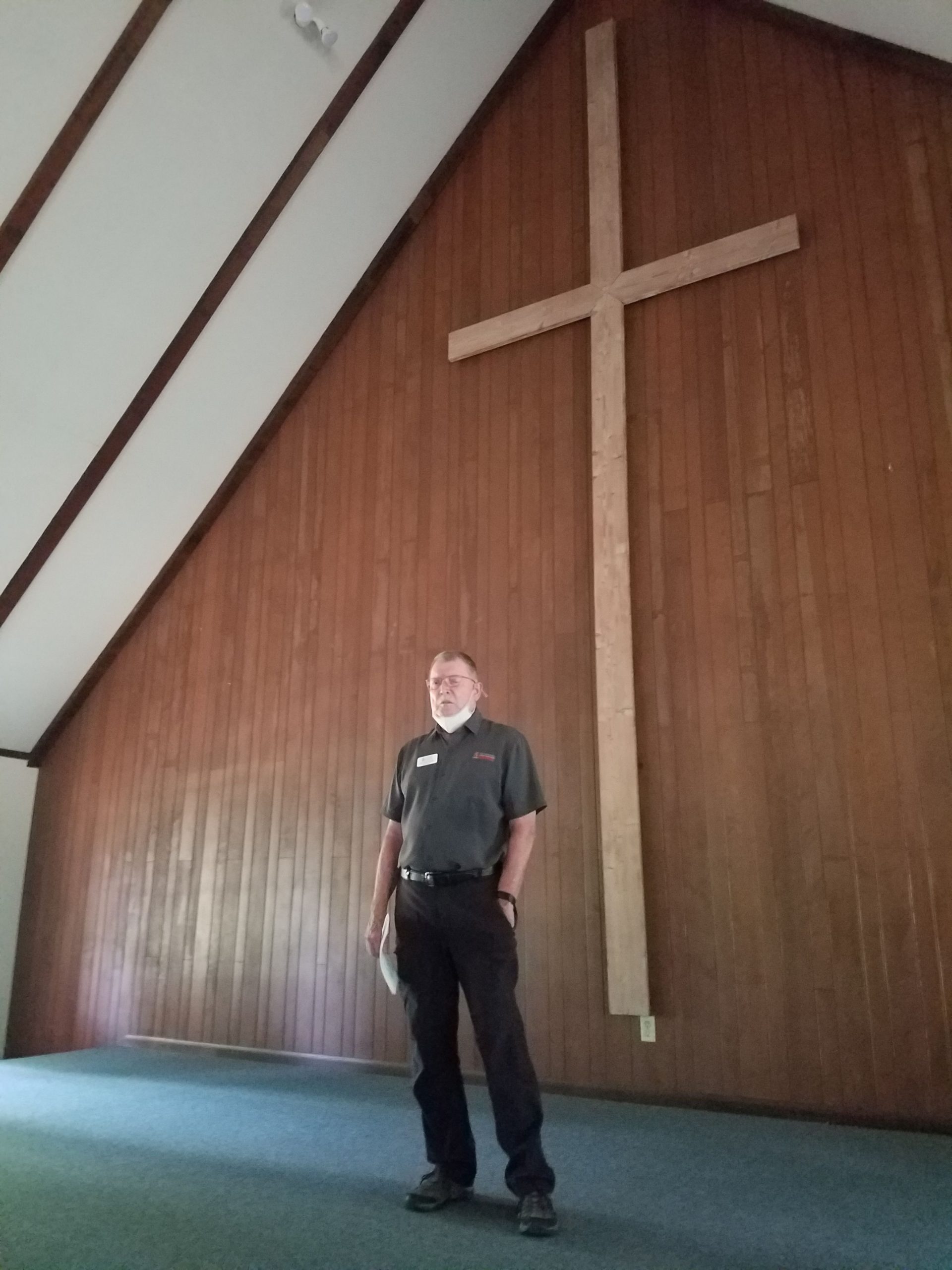 Inside the camp chapel