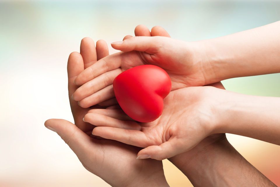 Disability health person aging aid alzheimer assistant Heart and hands for safe care