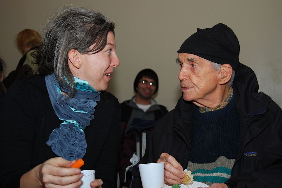 Pastor Daniel Berrigan with niece