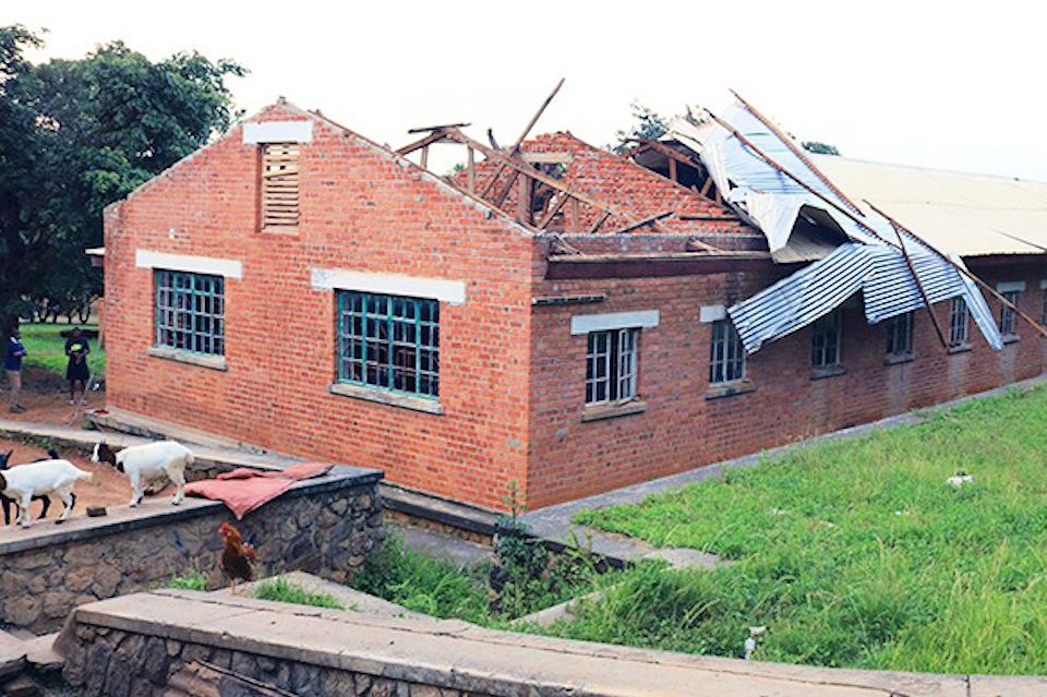 Roof blown off at Mulungwishi dorm