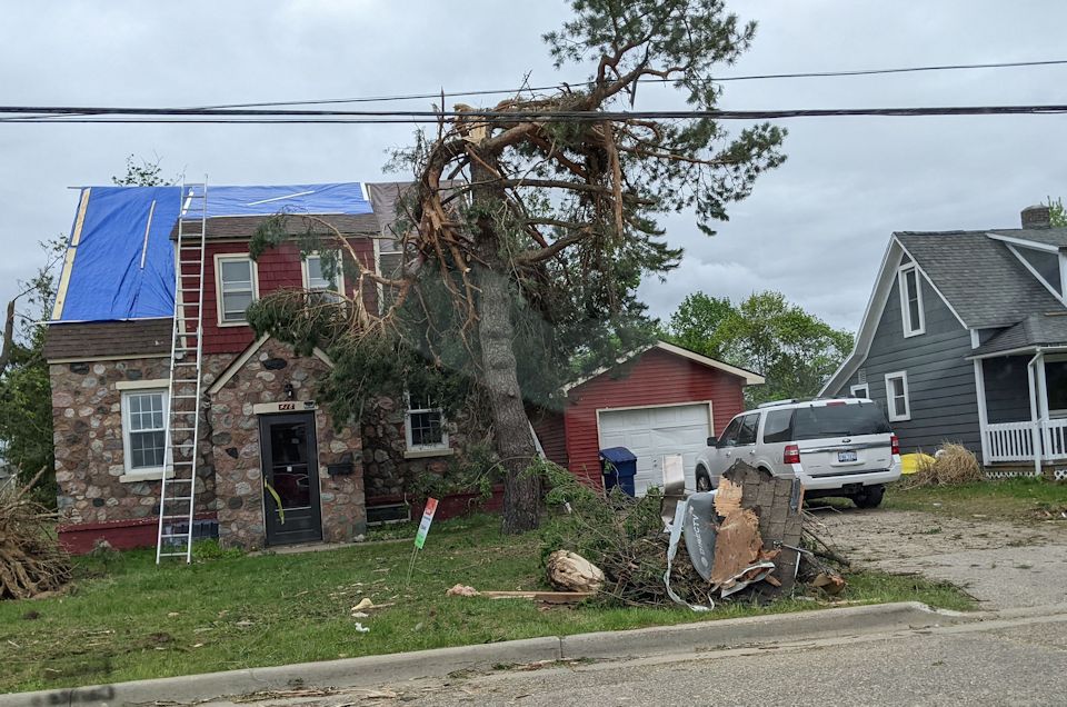 Damage to homes in the community