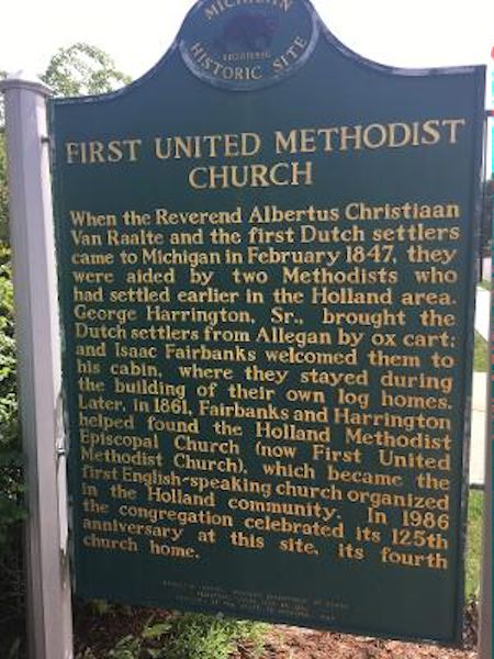 First UMC Holland historical marker