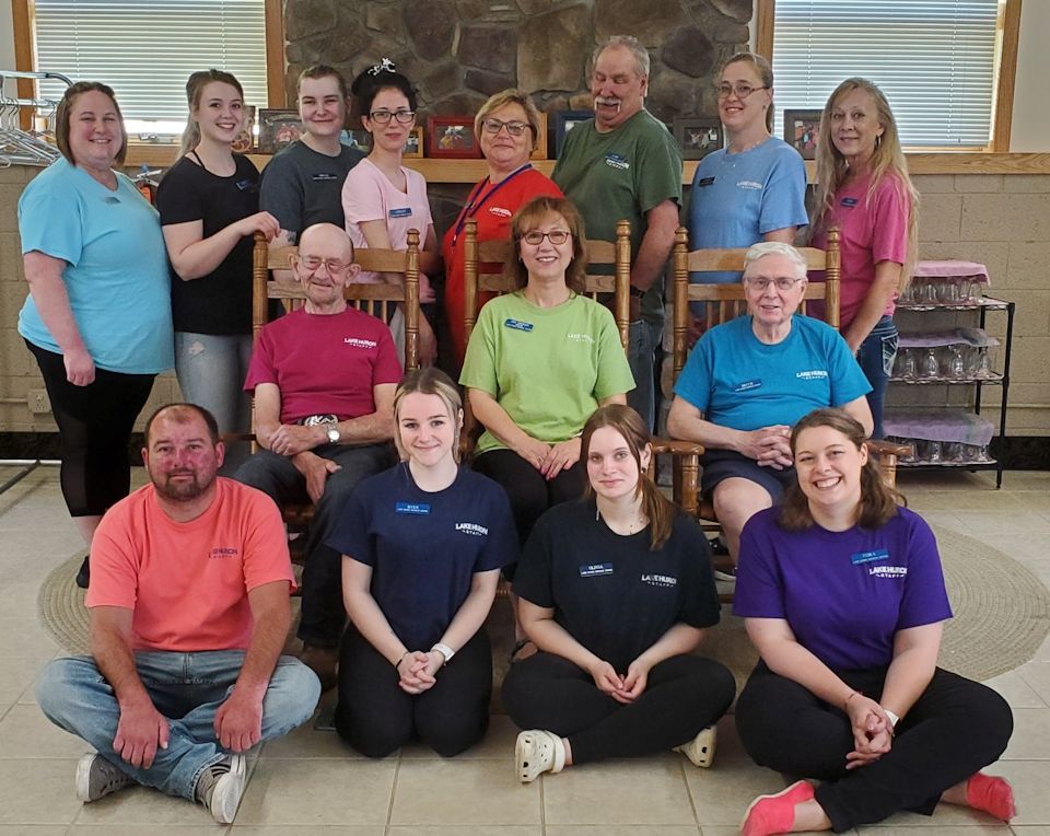 Deacons Cora Glass and Ann Emerson with retreat staff