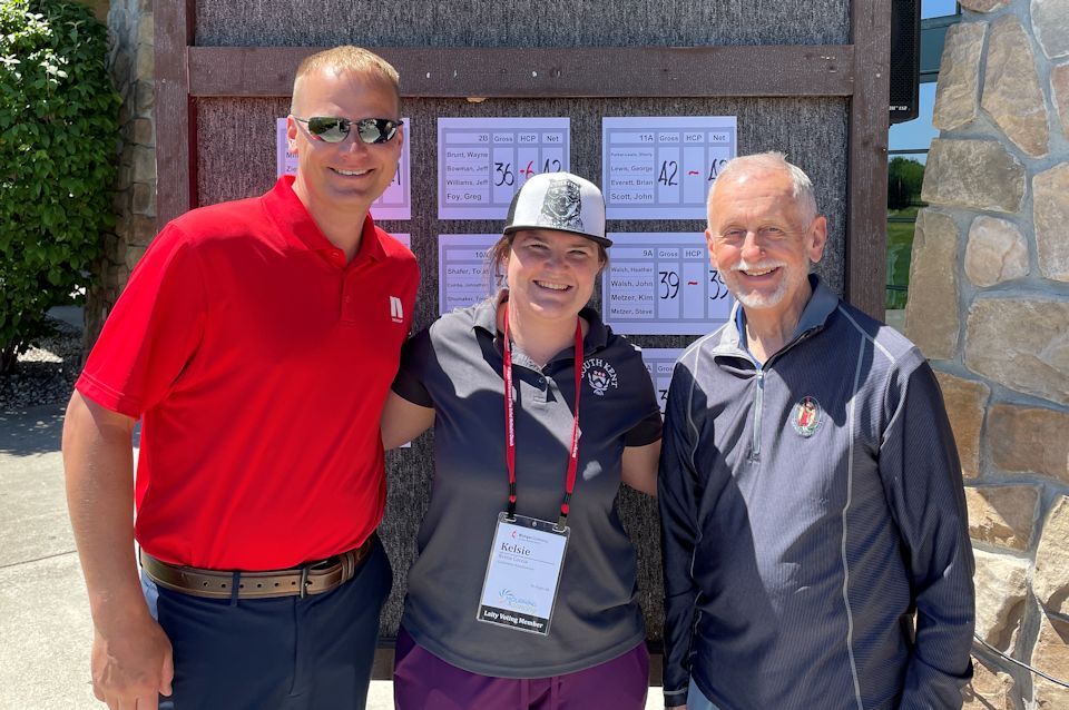 Winners of the 2022 Higher Education and Campus Ministry (DHECM) Golf Outing, raising money for campus ministries in Michigan.