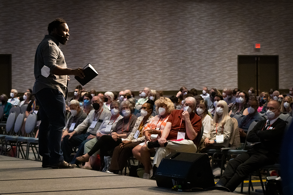 Derrick Scott proclaims resilience at the Laity Event of the 2022 Michigan Annual Conference.