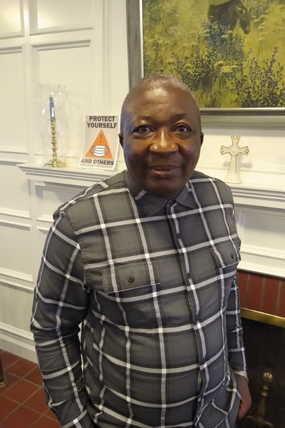 Man standing inside a church