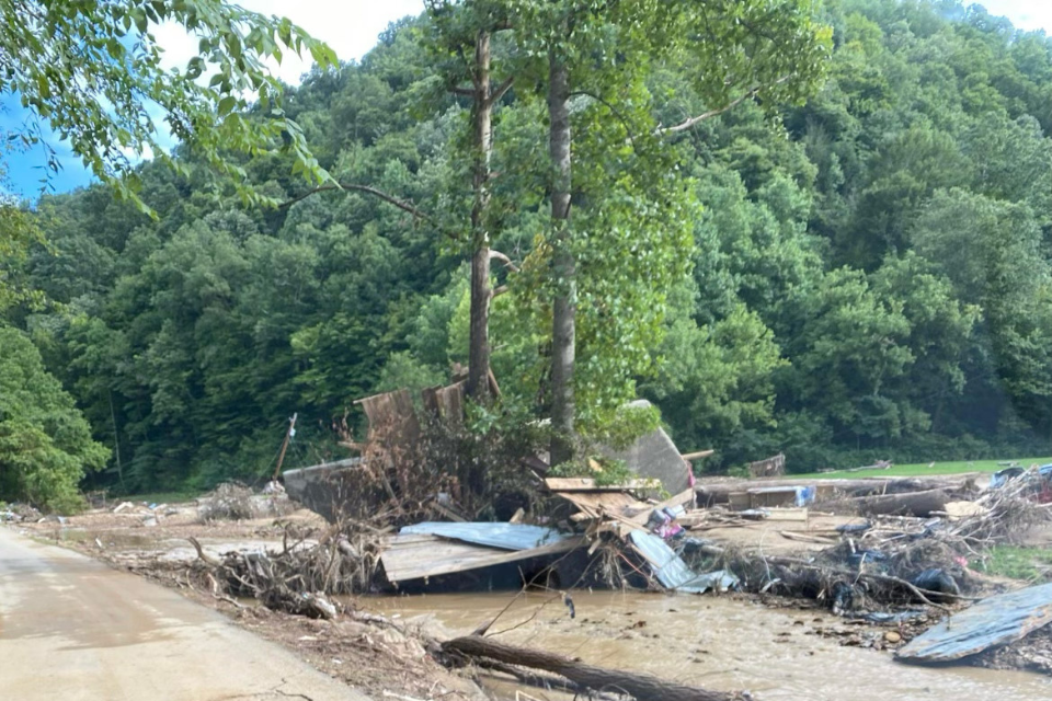 Home destroyed by flood