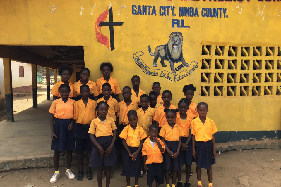 Children at Gbloryee United Methodist School in Liberia.