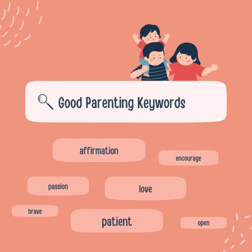 BOOST Pink and White Minimal Good Parenting Keywords List Instagram Post parenting graphic