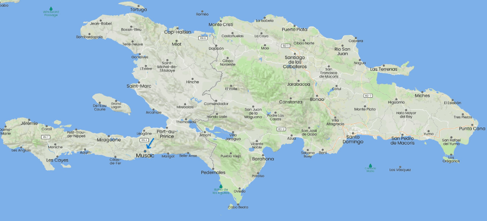 Map of Haiti/Dominican Republic