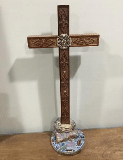 Decorative cross on a table